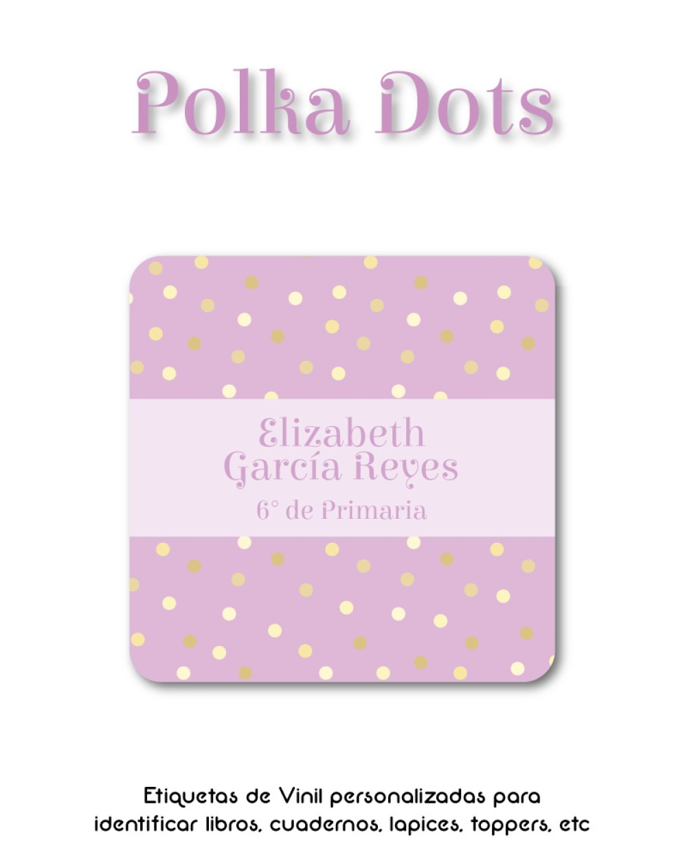 Escuela Adheribles Polka Dots-Etiquetas Para Escuela Escuela Adheribles Polka Dots-Etiquetas Para Escuela