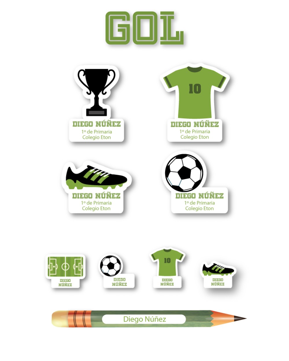 Escuela Adheribles Gol-Etiquetas Para Escuela