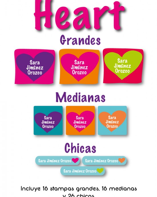 Guarderia Heart-Etiquetas Para Guarderia
