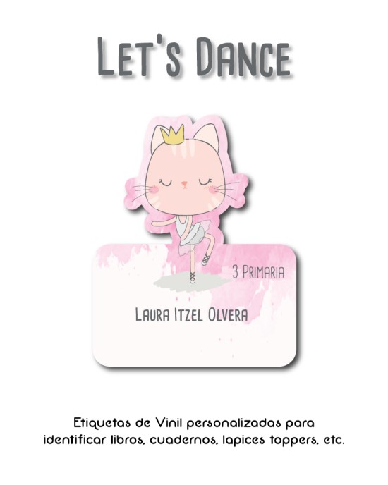 Escuela Adheribles Lets Dance-Etiquetas Para Escuela