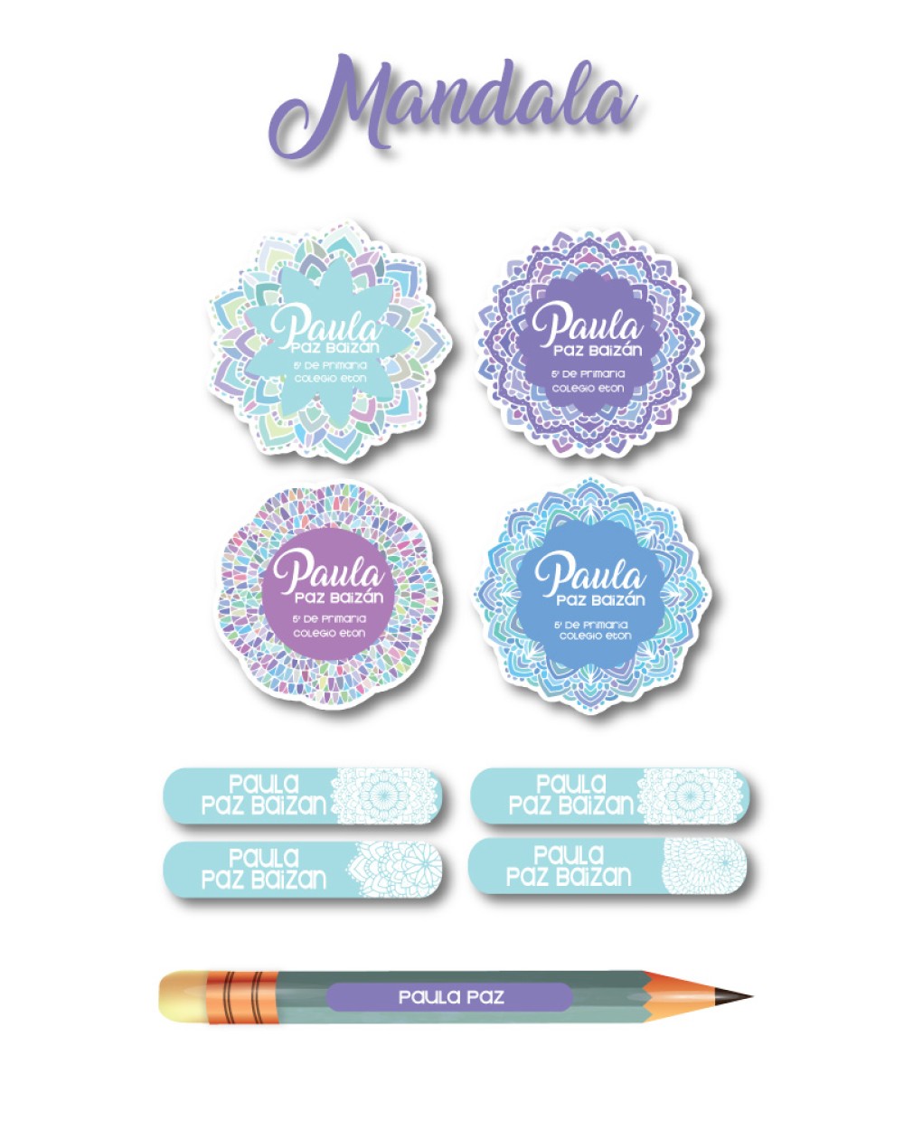 Escuela Adheribles Mandala-Etiquetas Para Escuela Escuela Adheribles Mandala-Etiquetas Para Escuela