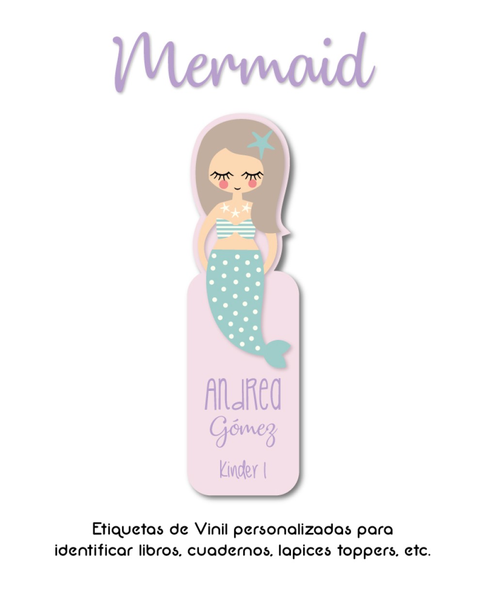 Escuela Adheribles Mermaid-Etiquetas Para Escuela Escuela Adheribles Mermaid-Etiquetas Para Escuela