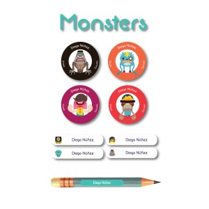 Escuela Adheribles Monster Escuela Adheribles Monster