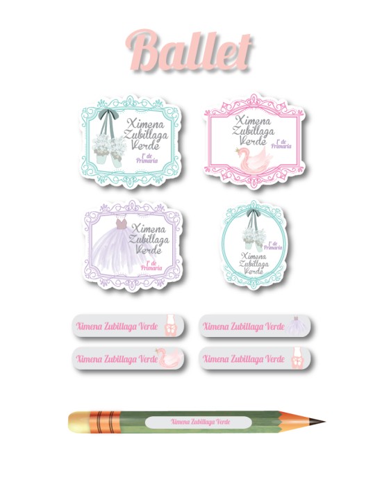 Pack Escuela y Zapatos Ballet | Pack Adheribles y Zapatos