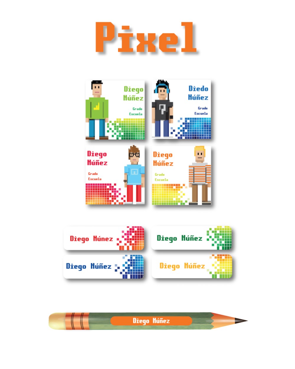 Pack Ropa y Escuela Pixel | Pack Ropa y Adheribles
