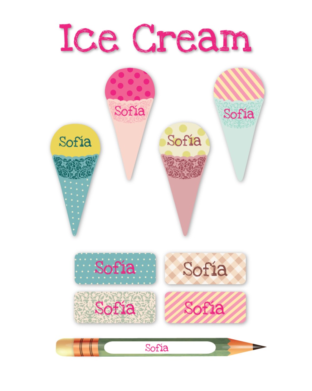 Pack Ropa y Escuela Ice Cream | Pack Ropa y Adheribles Pack Ropa y Escuela Ice Cream | Pack Ropa y Adheribles