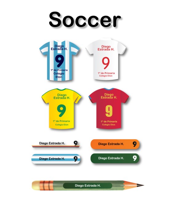 Escuela Adheribles Soccer-Etiquetas Para Escuela