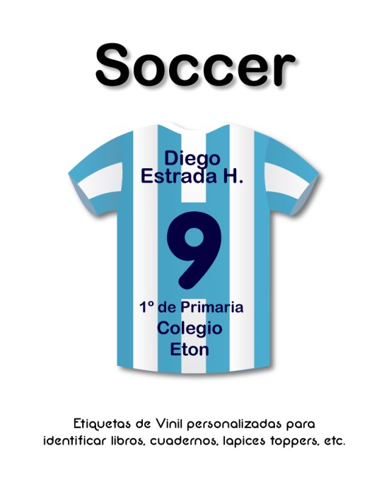 Escuela Adheribles Soccer-Etiquetas Para Escuela