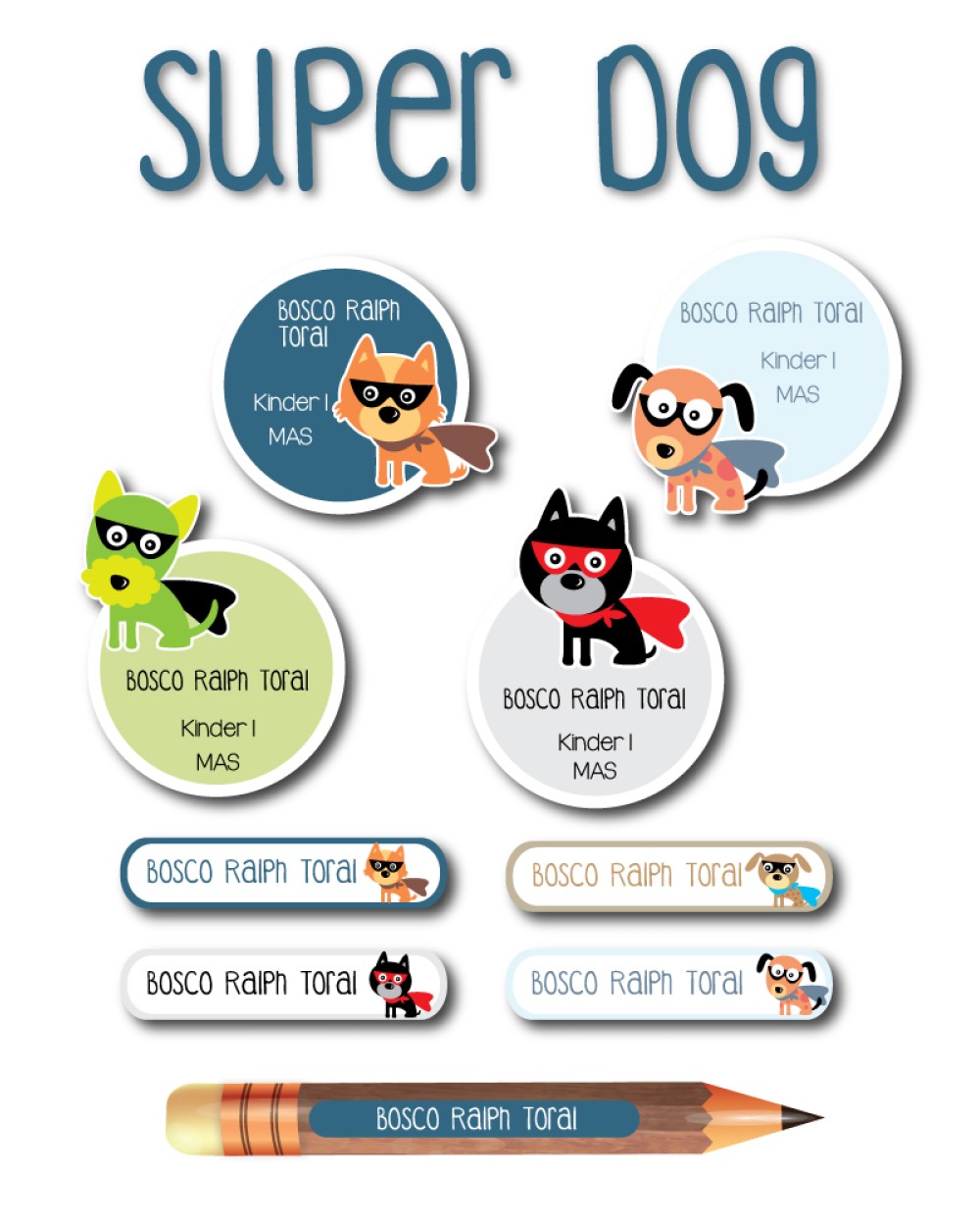 Pack Ropa y Escuela Super Dog | Pack Ropa y Adheribles Pack Ropa y Escuela Super Dog | Pack Ropa y Adheribles