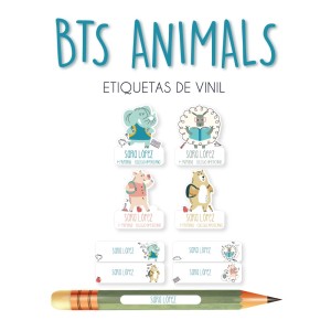 Escuela Adheribles Back To School Animals