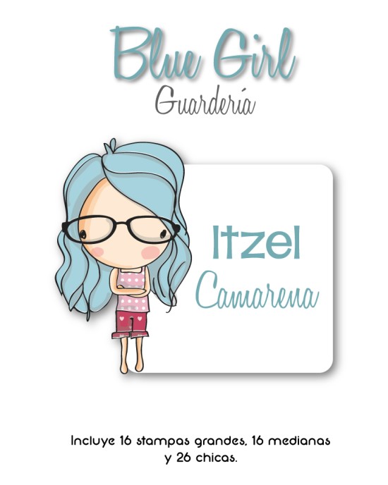 Guarderia Blue Girl-Etiquetas Para Guarderia