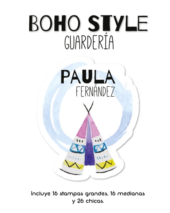 Guarderia Boho Style-Etiquetas Para Guarderia