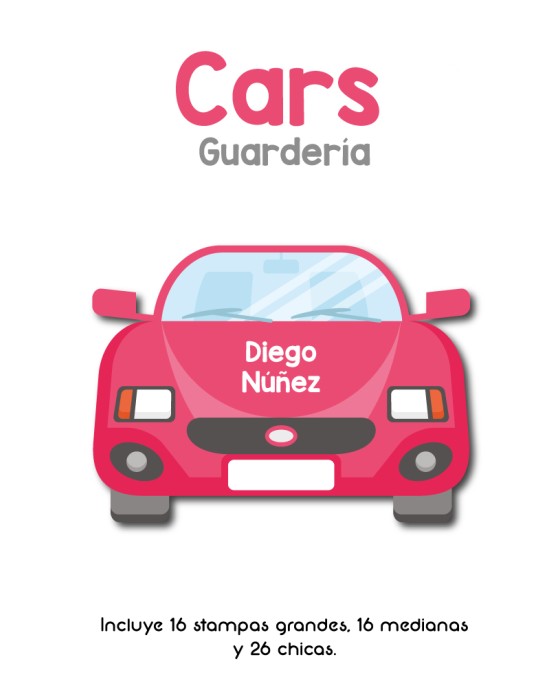 Guarderia Cars-Etiquetas Para Guarderia
