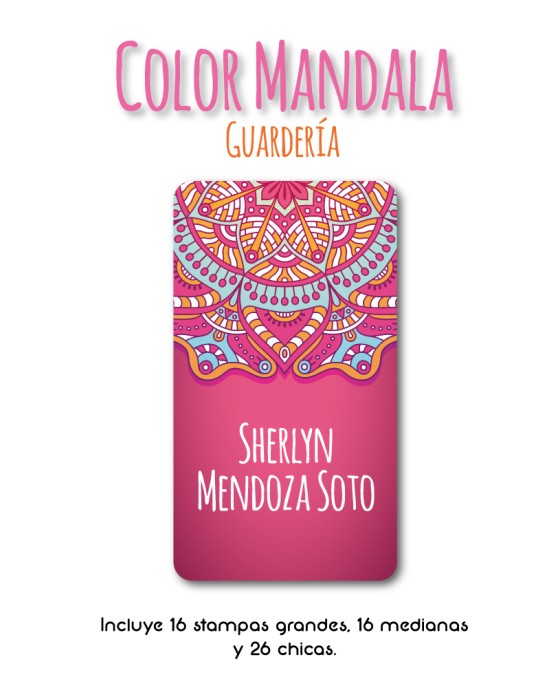 Guarderia Color Mandala-Etiquetas Para Guarderia