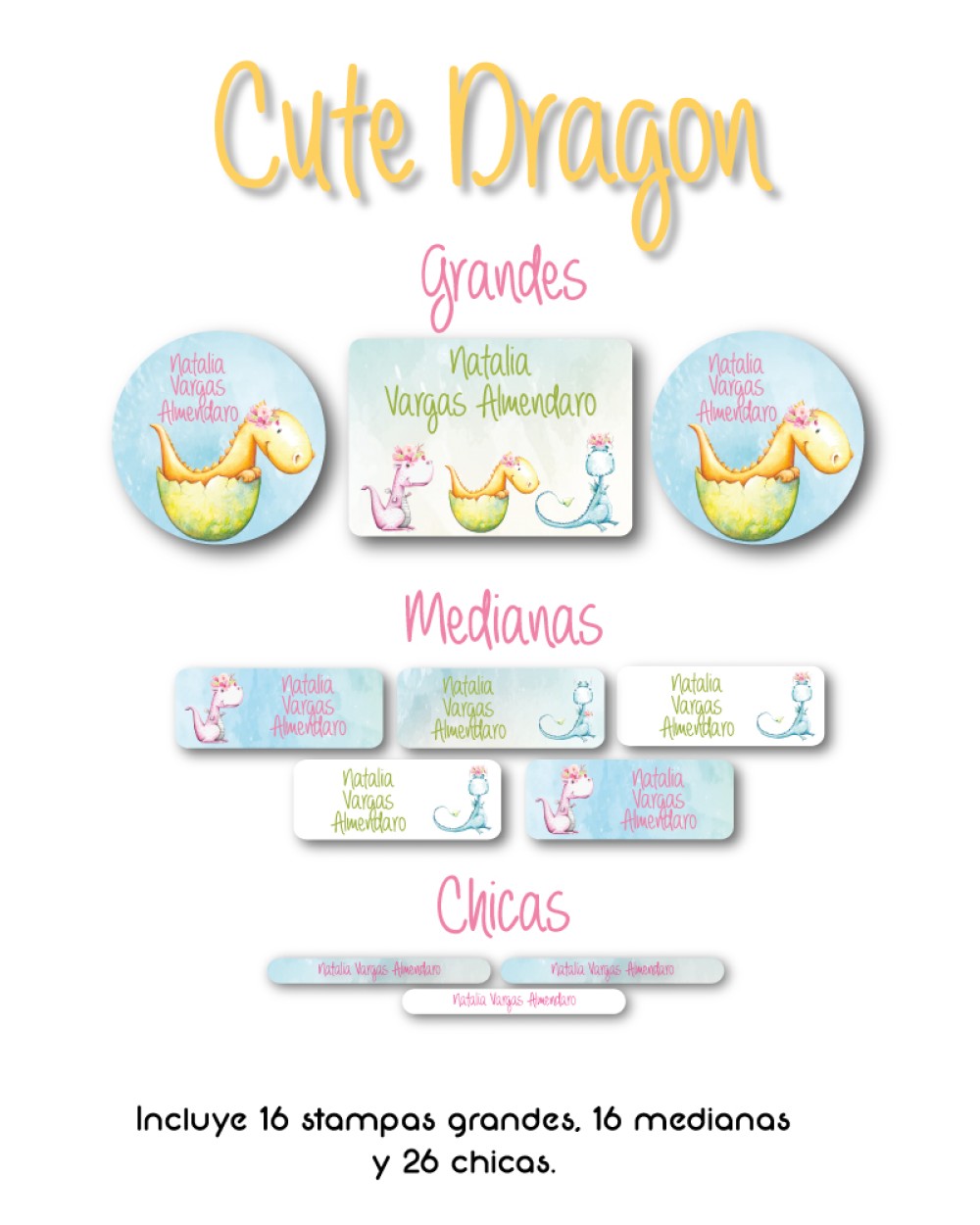 Guarderia Cute Dragon-Etiquetas Para Guarderia Guarderia Cute Dragon-Etiquetas Para Guarderia