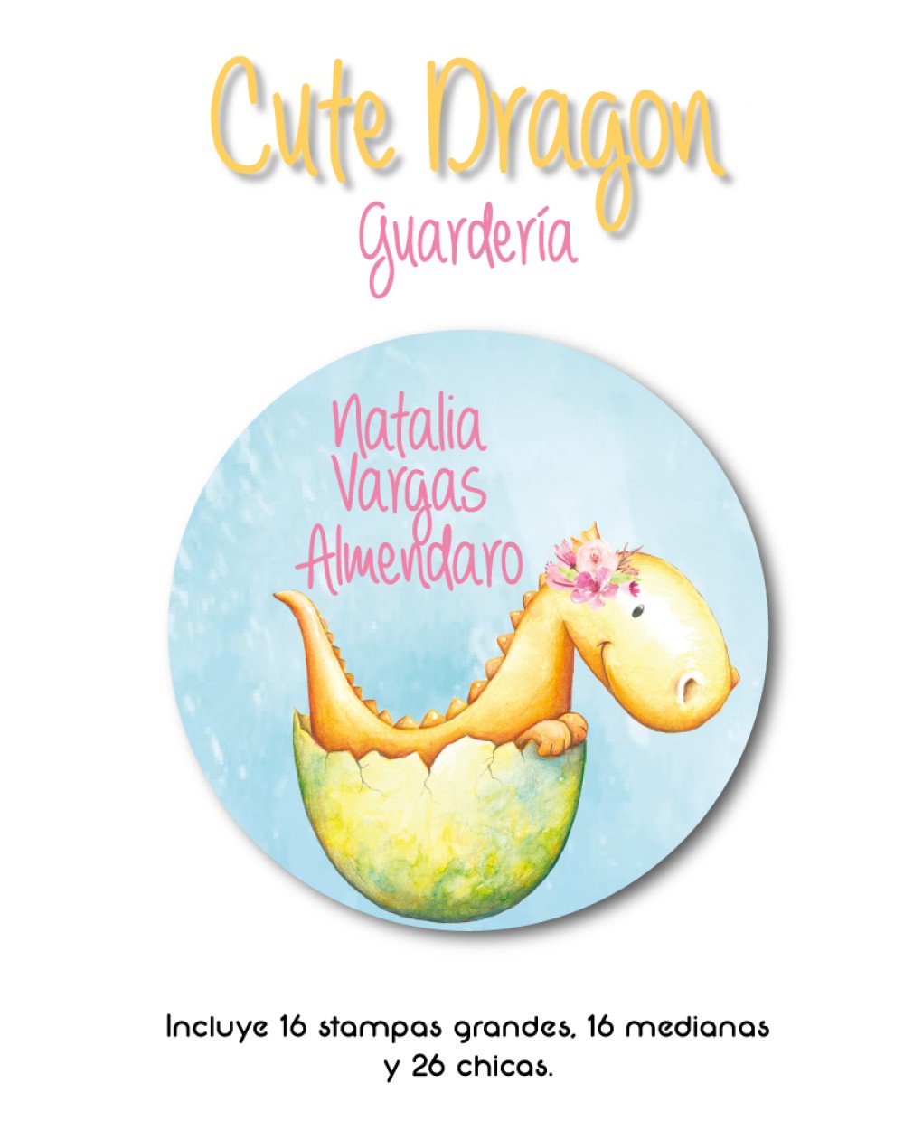 Guarderia Cute Dragon-Etiquetas Para Guarderia Guarderia Cute Dragon-Etiquetas Para Guarderia