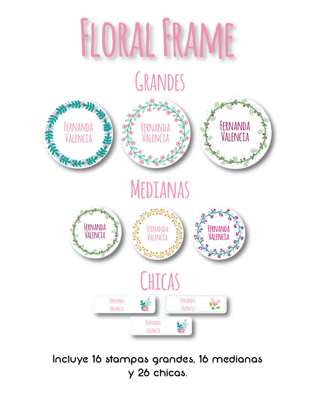 Guarderia Floral Frame-Etiquetas Para Guarderia Guarderia Floral Frame-Etiquetas Para Guarderia