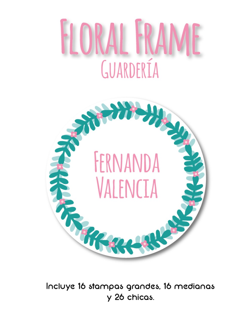 Guarderia Floral Frame-Etiquetas Para Guarderia Guarderia Floral Frame-Etiquetas Para Guarderia