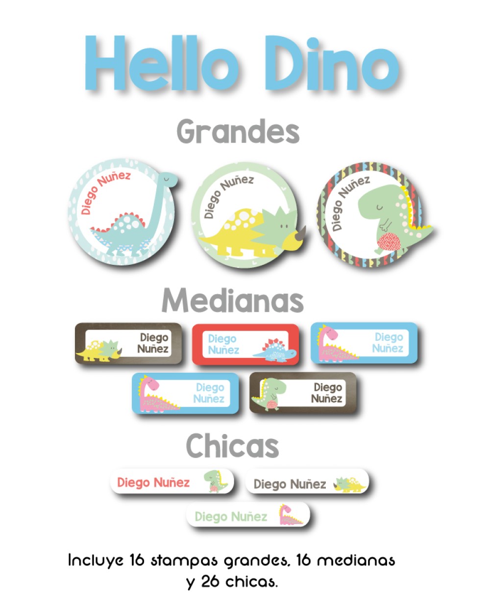 Guarderia Hello Dino-Etiquetas Para Guarderia Guarderia Hello Dino-Etiquetas Para Guarderia