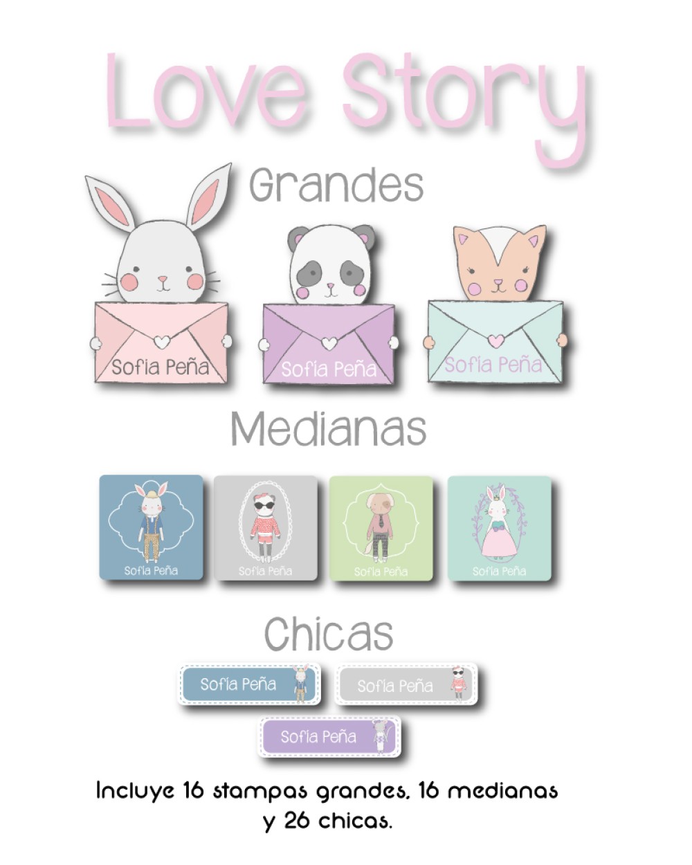 Guarderia Love Story-Etiquetas Para Guarderia