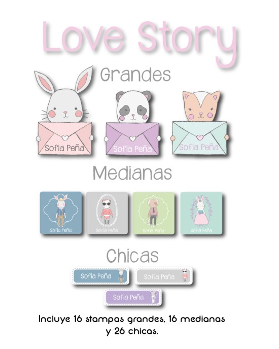 Guarderia Love Story-Etiquetas Para Guarderia