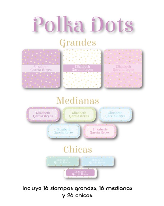 Guarderia Polka Dots-Etiquetas Para Guarderia