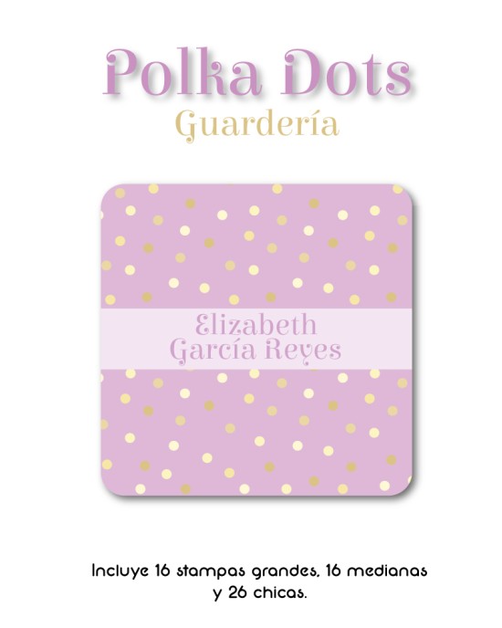 Guarderia Polka Dots-Etiquetas Para Guarderia