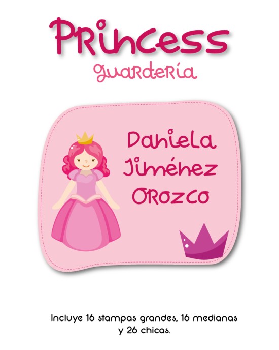 Guarderia Princess-Etiquetas Para Guarderia