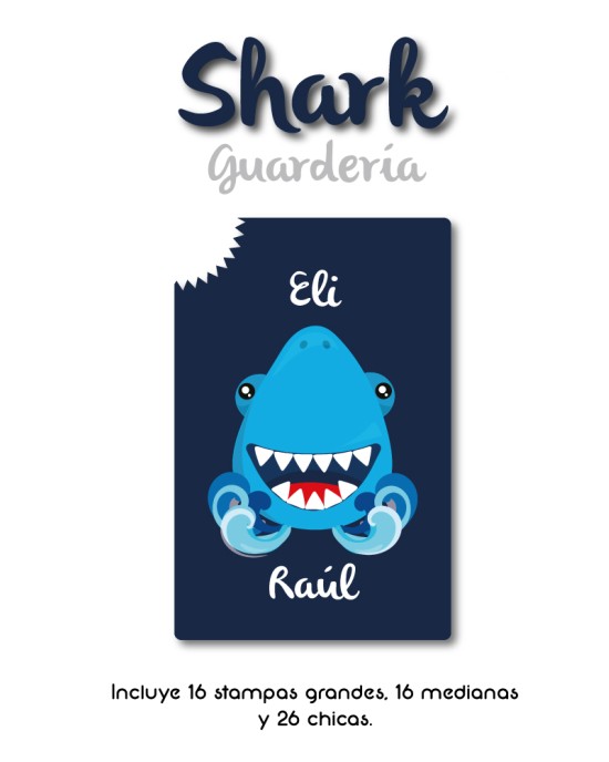 Guarderia Shark-Etiquetas Para Guarderia