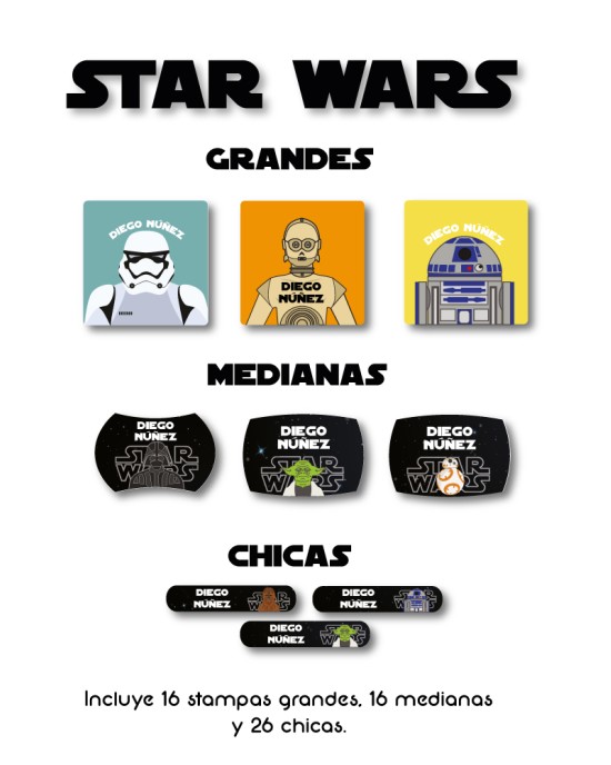 Guarderia Star Wars-Etiquetas Para Guarderia