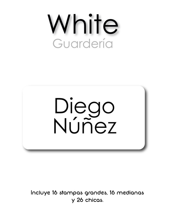 Guarderia White-Etiquetas Para Guarderia
