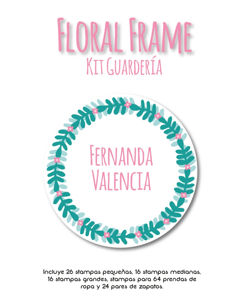 Kit Guarderia Floral Frame | Pack Guarderia Kit Guarderia Floral Frame | Pack Guarderia