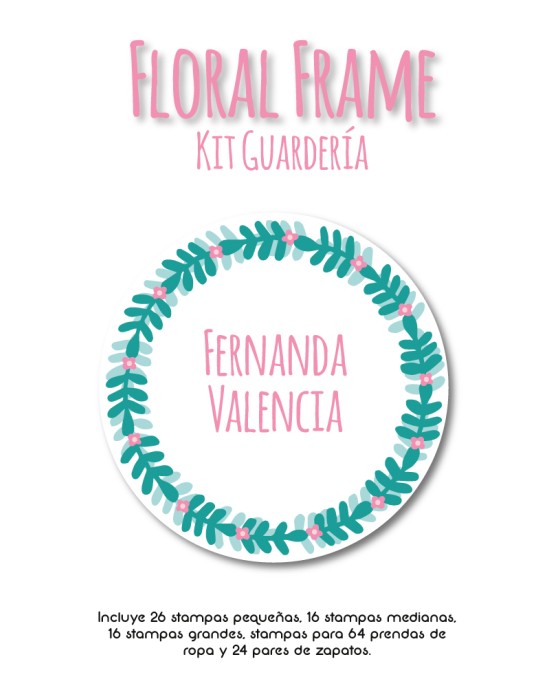 Kit Guarderia Floral Frame | Pack Guarderia