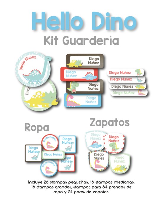 Kit Guarderia Hello Dino | Pack Guarderia