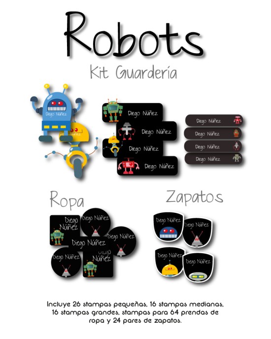 Kit Guarderia Robots | Pack Guarderia