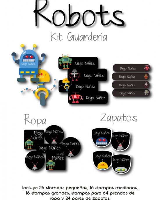 Kit Guarderia Robots | Pack Guarderia