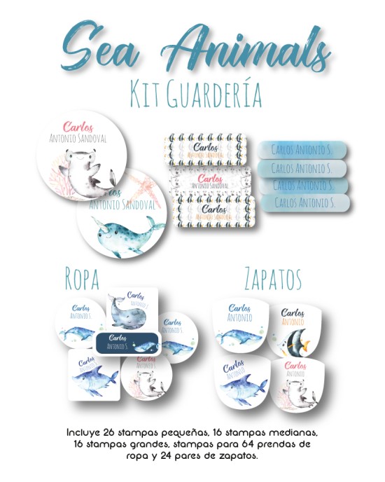 Kit Guarderia Sea Animals | Pack Guarderia