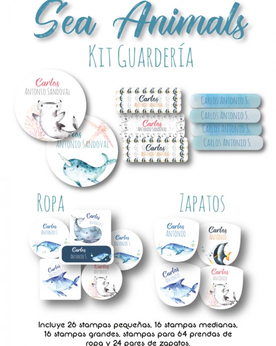 Kit Guarderia Sea Animals | Pack Guarderia