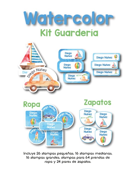 Kit Guarderia WaterColor | Pack Guarderia