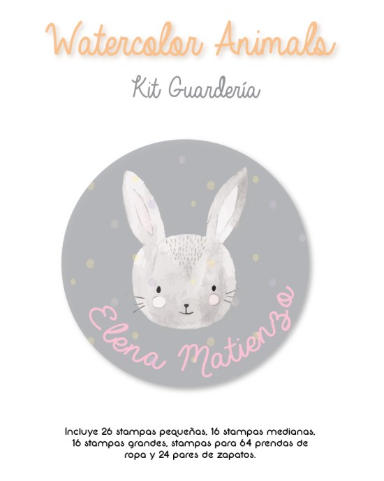 Kit Guarderia Watercolor Animals | Pack Guarderia