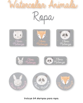 Ropa PEGA & LISTO Watercolor Animals 