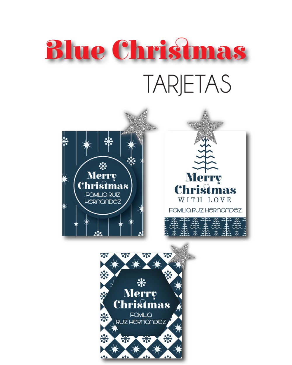 Navidad Tarjetas Blue Christmas | Tarjetas Regalos Navidad Navidad Tarjetas Blue Christmas | Tarjetas Regalos Navidad