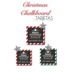 Navidad Tarjetas Christmas Chalkboard