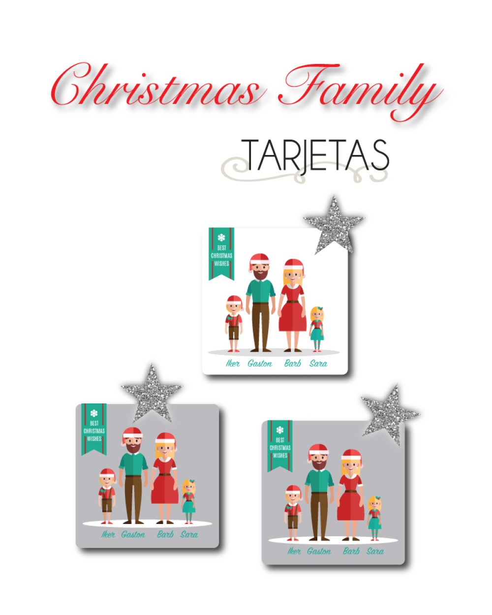 Navidad Tarjetas Christmas Family | Tarjetas Regalos Navidad Navidad Tarjetas Christmas Family | Tarjetas Regalos Navidad