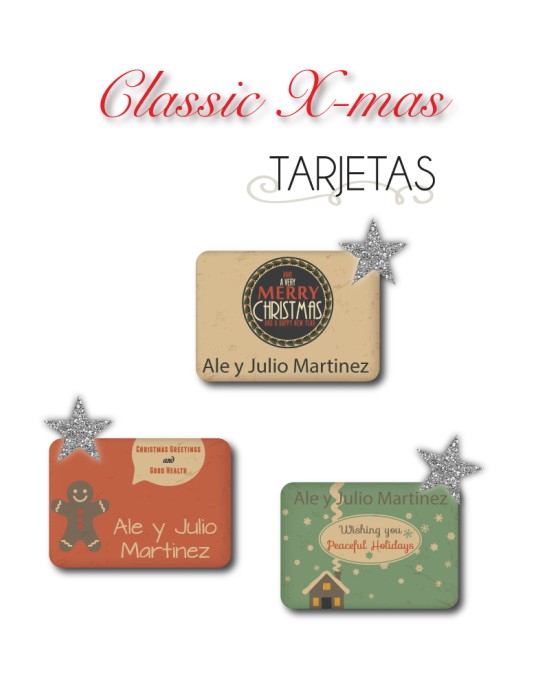 Navidad Tarjetas Classic Xmas | Tarjetas Regalos Navidad