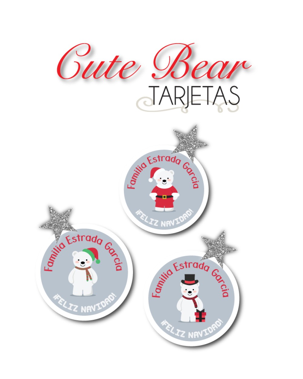Navidad Tarjetas Cute Bear | Tarjetas Regalos Navidad