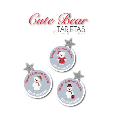 Navidad Tarjetas Cute Bear Navidad Tarjetas Cute Bear