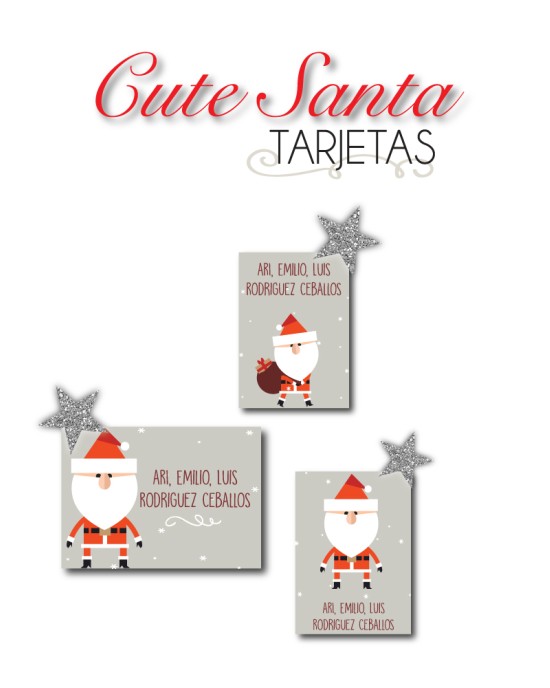 Navidad Tarjetas Cute Santa | Tarjetas Regalos Navidad
