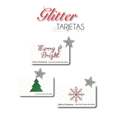 Navidad Tarjetas Glitter Navidad Tarjetas Glitter