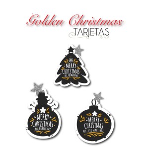 Navidad Tarjetas Golden Christmas